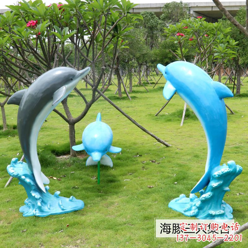 宁波精致仿真玻璃钢海豚雕塑