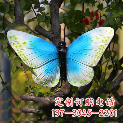 宁波精致风韵,蓝白蝴蝶雕塑