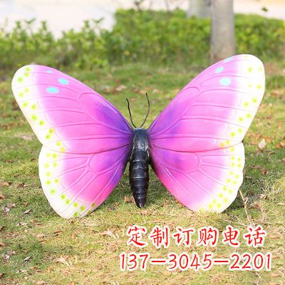 宁波紫白色仿真蝴蝶雕塑