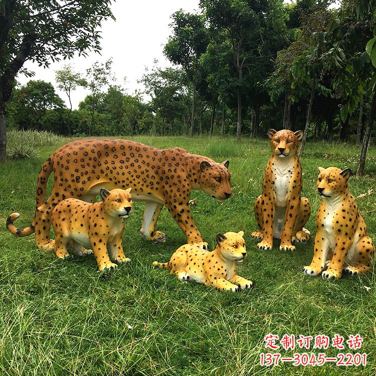宁波精美玻璃钢豹子雕塑