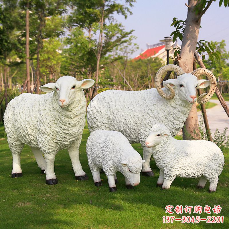 宁波乡村绵羊雕塑 – 农家院庭院仿真动物摆件