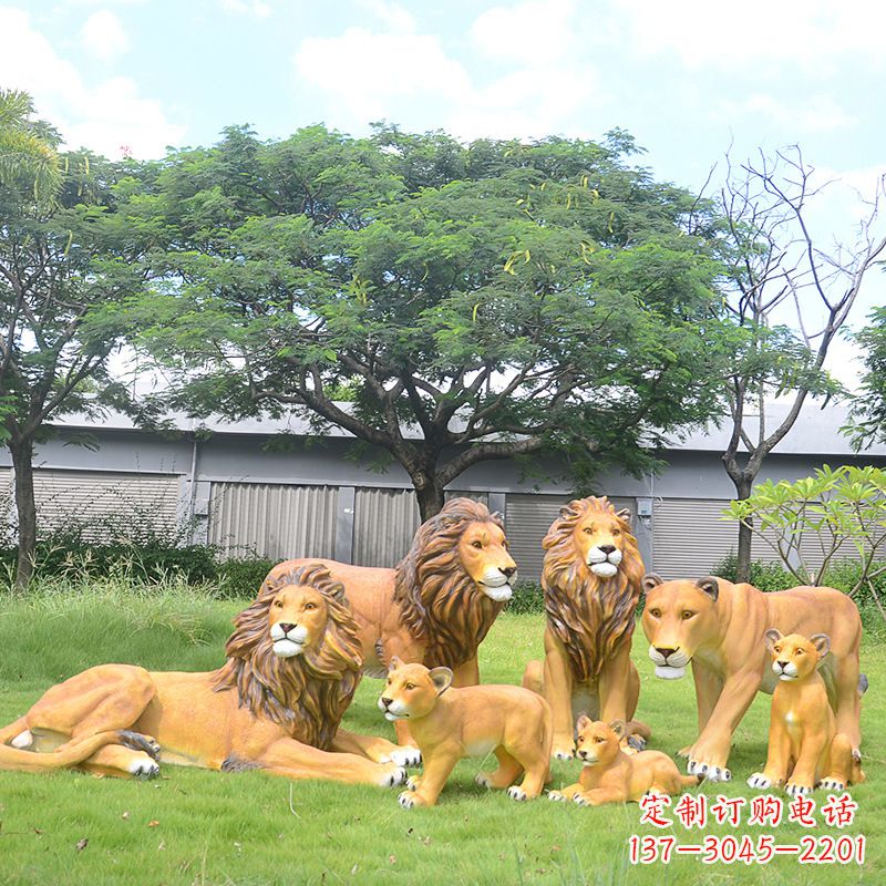 宁波精美玻璃钢狮子雕塑