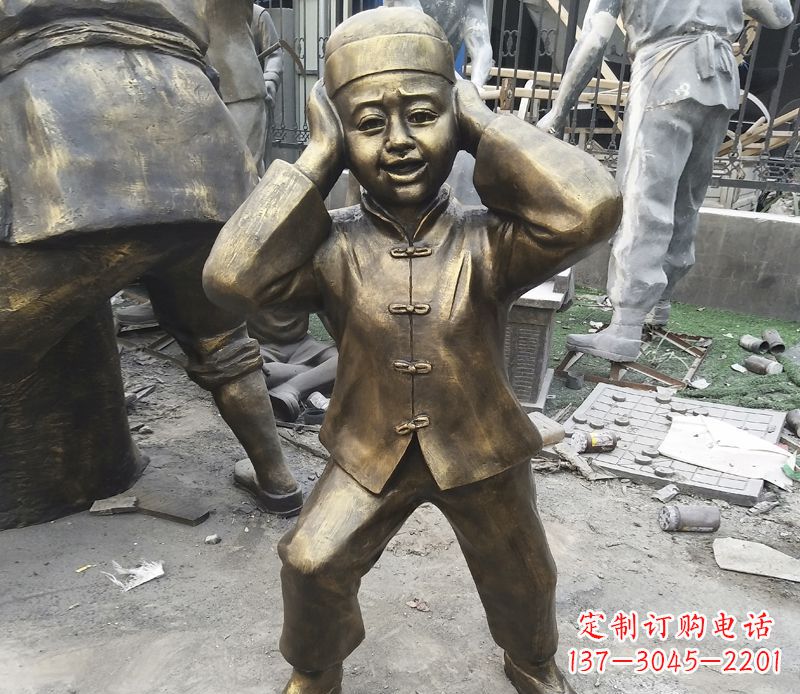 宁波儿童放鞭炮铜雕