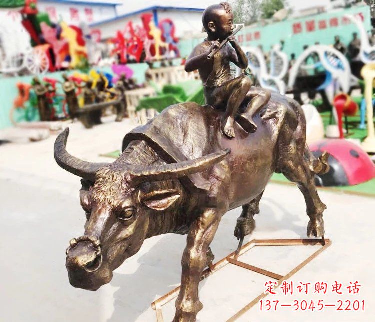 宁波放牛郎公园景观铜雕