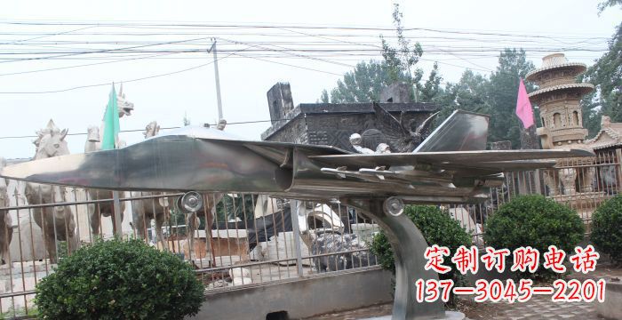 宁波中领雕塑精美不锈钢飞机雕塑
