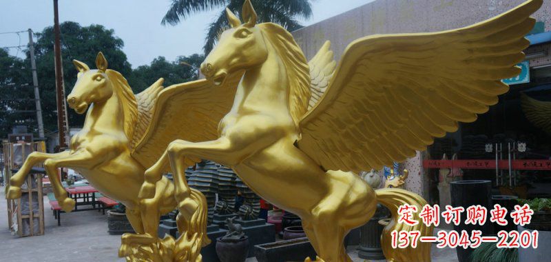 宁波飞马玻璃钢仿铜动物雕塑