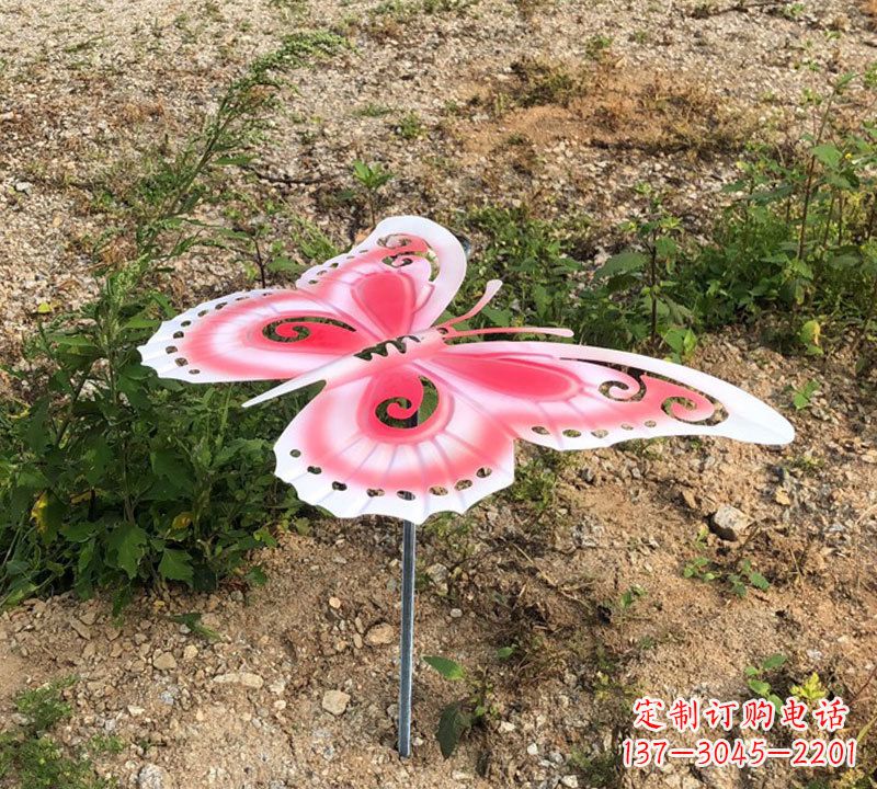 宁波粉红色不锈钢蝴蝶雕塑
