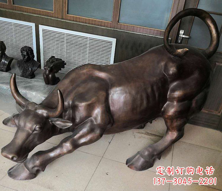 宁波传统工艺精美牛铜雕塑