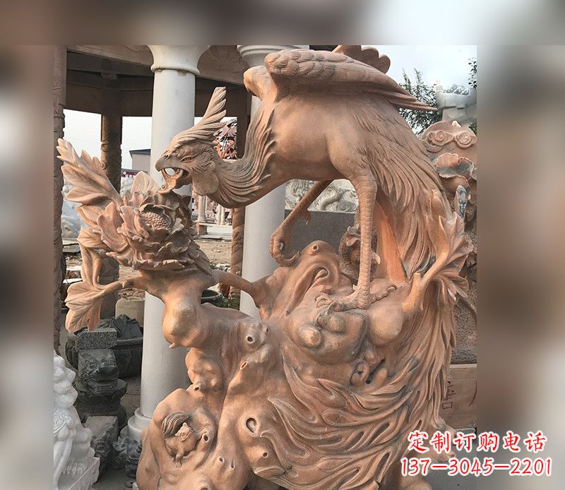 宁波凤凰牡丹石雕