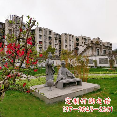 宁波凤求凰司马相如与卓文君雕塑-小区园林历史人物情景雕塑