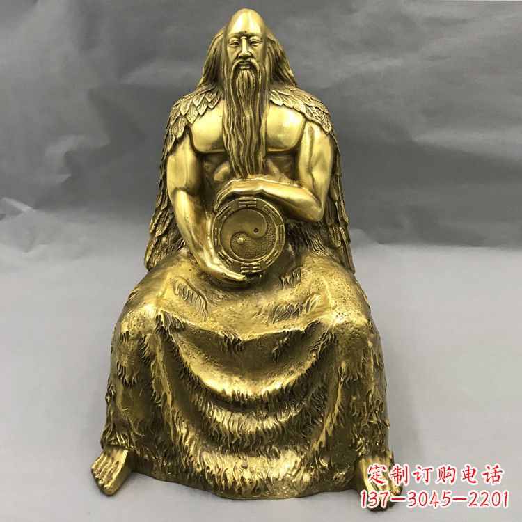 宁波伏羲铜雕塑-中华民族上古神话人物雕像