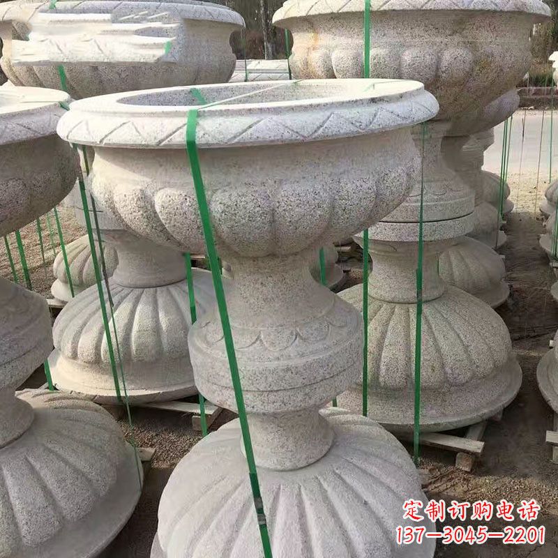 宁波高墩砂岩石雕刻花盆精致技艺打造传统文化风韵
