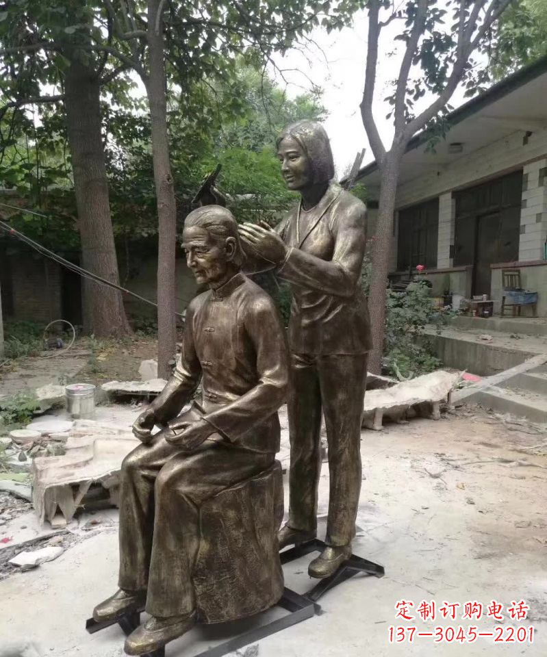 宁波产品名称纪念母亲的梳头人物铜雕