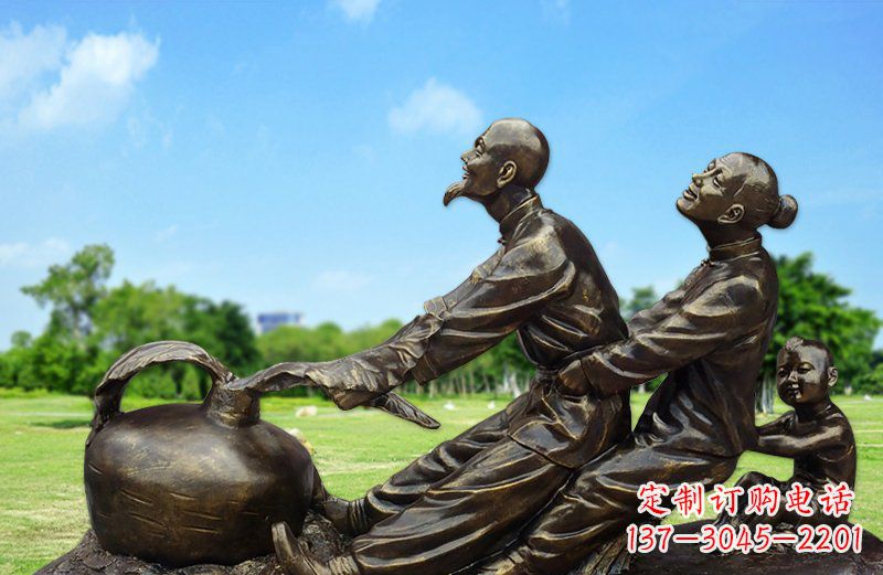 宁波和谐之美,铜雕萝卜雕塑