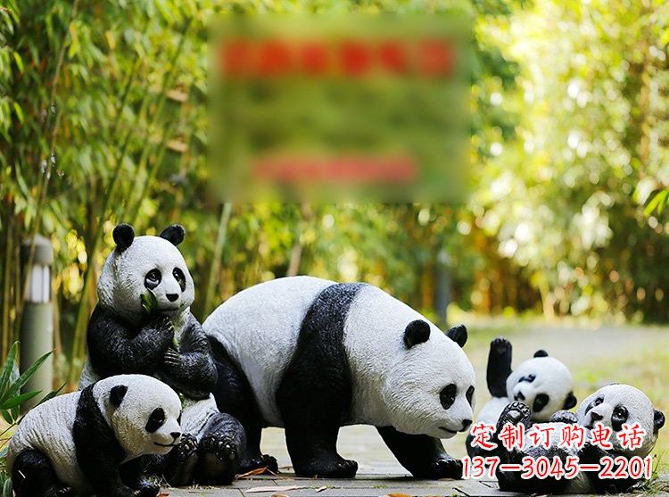 宁波玻璃钢仿真熊猫雕塑