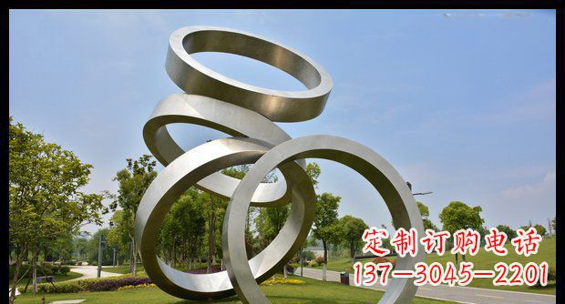 宁波铭记匠心的不锈钢折叠圆环景观雕塑