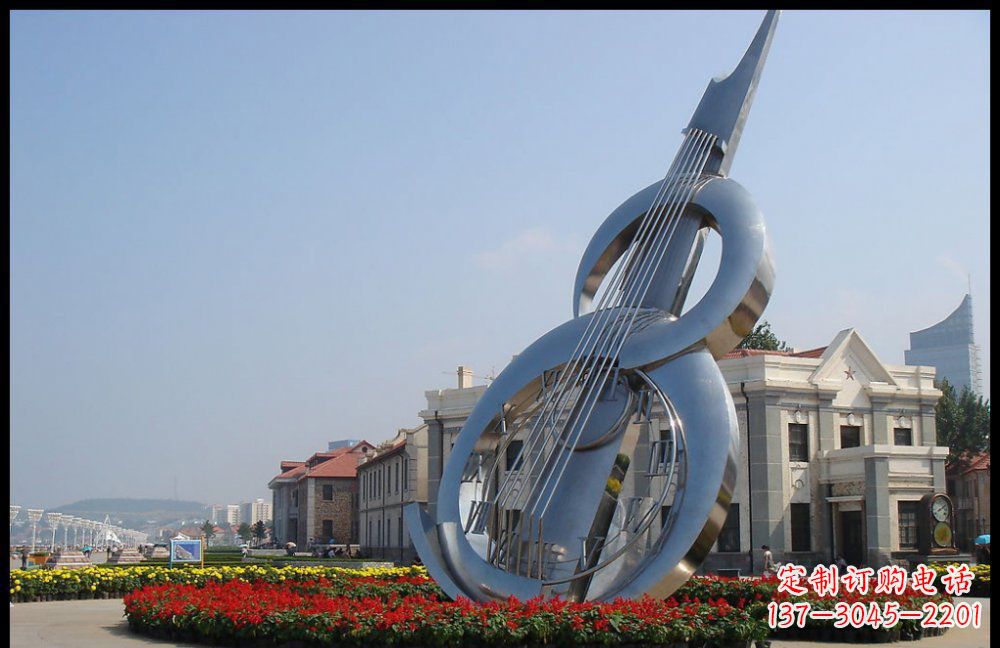 宁波YFZD-001不锈钢抽象大提琴雕塑