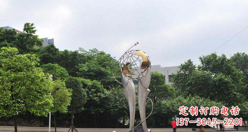 宁波中领雕塑精致大气的不锈钢地球雕塑