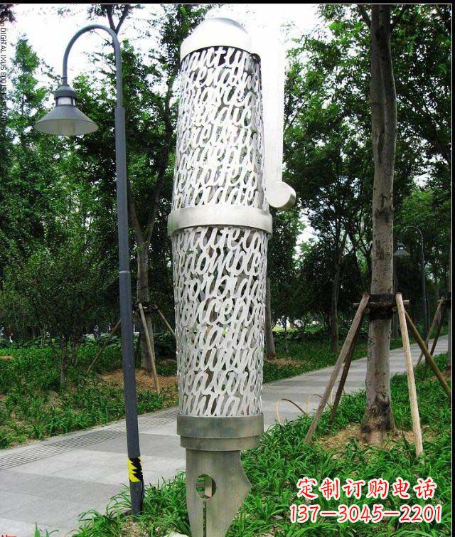 宁波公园和空间绚丽抽象钢笔雕塑