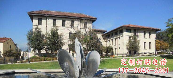 宁波抽象花朵不锈钢喷泉雕塑