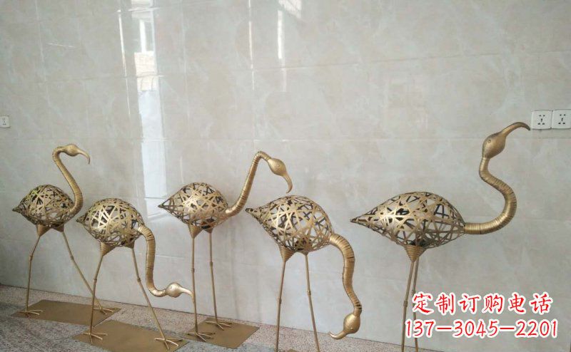 宁波不锈钢抽象火烈鸟动物雕塑