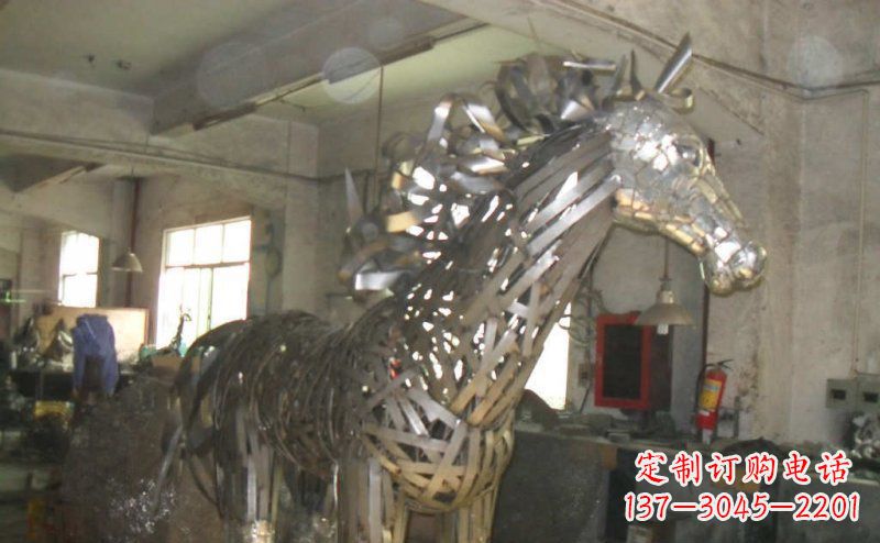 宁波不锈钢抽象马动物雕塑
