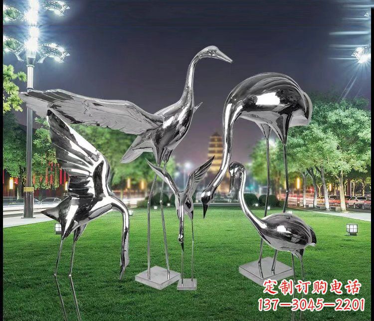 宁波大型不锈钢仙鹤雕塑
