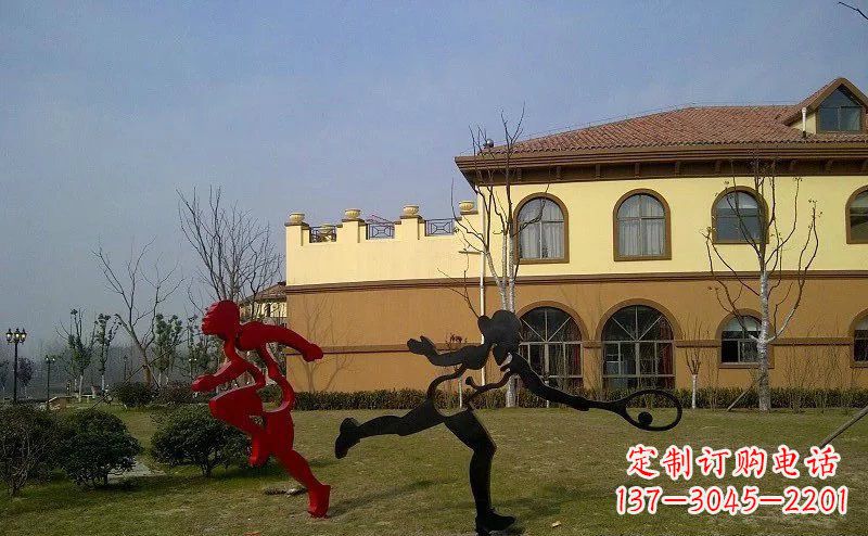宁波优雅的豪迈!不锈钢抽象运动员人物雕塑