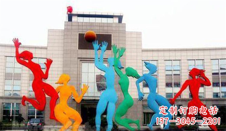 宁波激情运动的写照不锈钢女孩打篮球雕塑