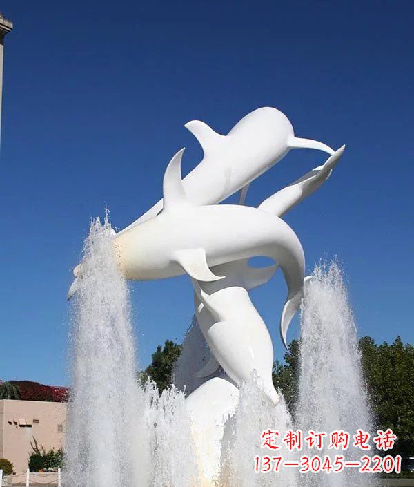 宁波完美纪念,精致的不锈钢海豚雕塑