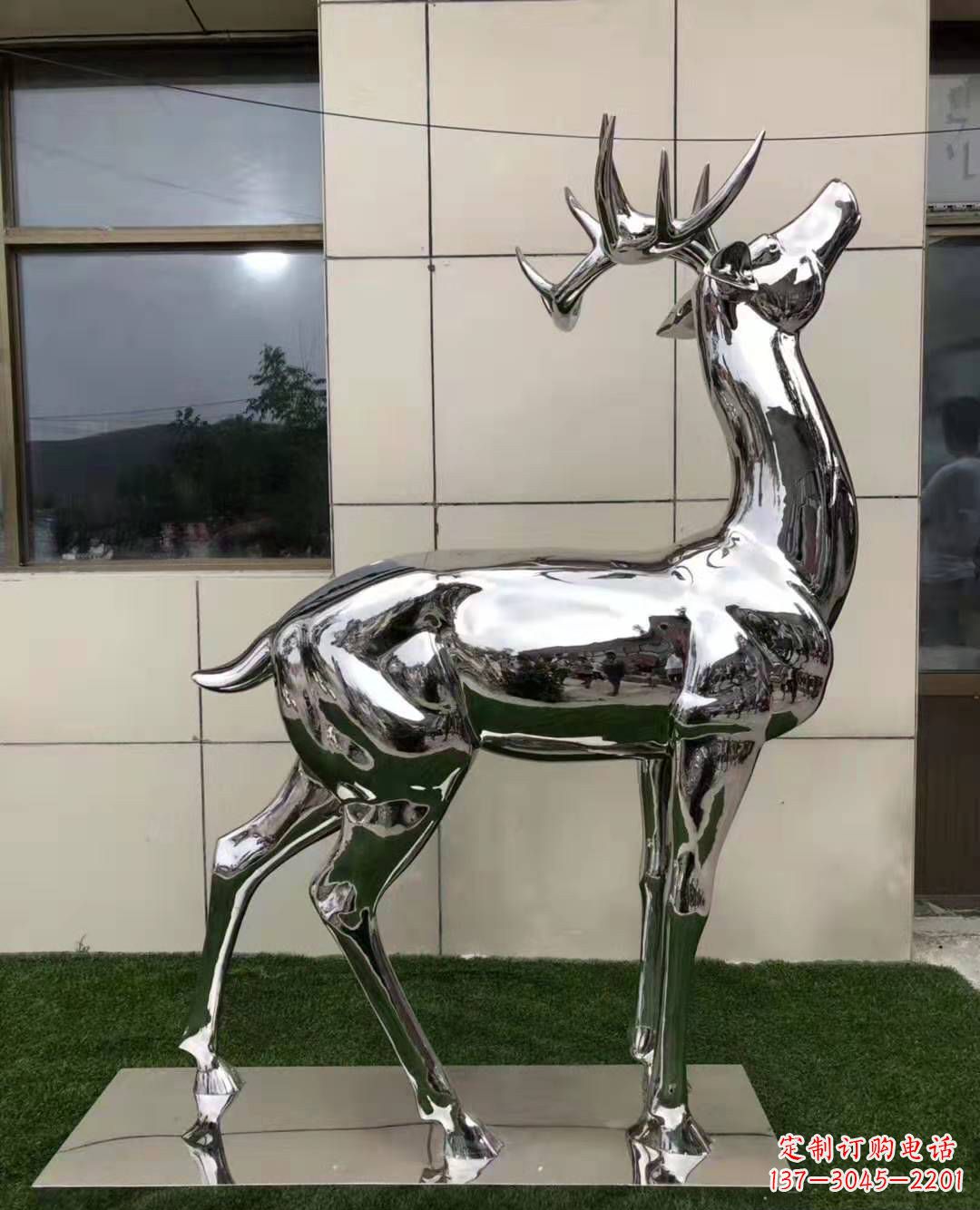 宁波不锈钢艺术品精美梅花鹿雕塑
