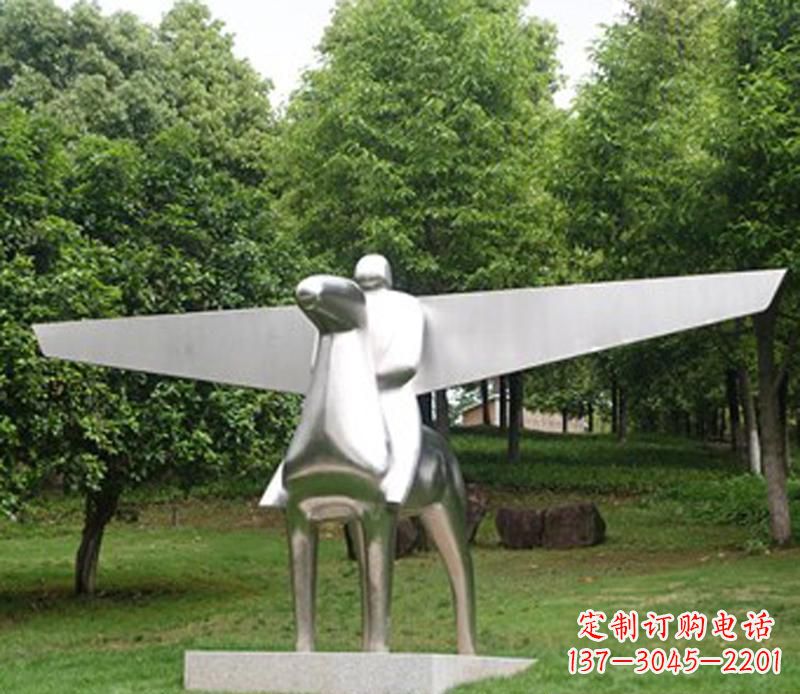 宁波优雅而独特的不锈钢飞马雕塑