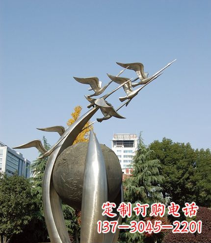 宁波唯美 大雁不锈钢雕塑