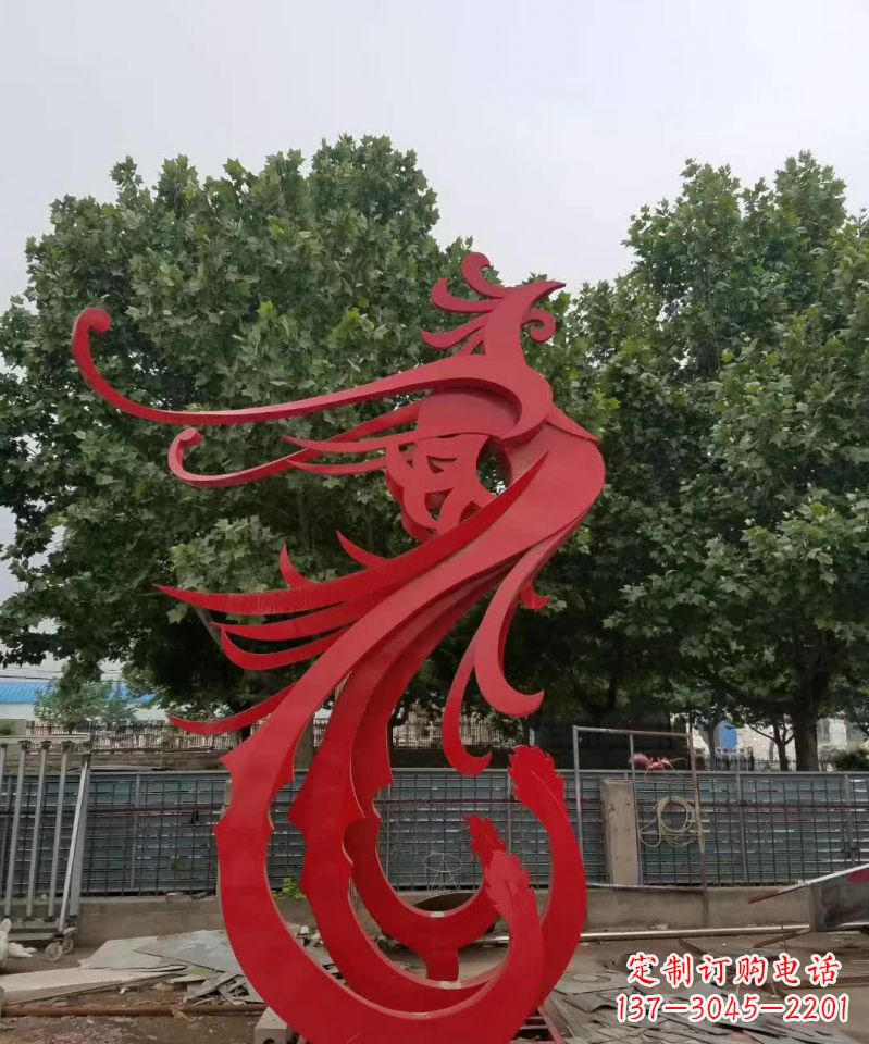 宁波产品名称浪漫传情不锈钢凤凰雕塑
