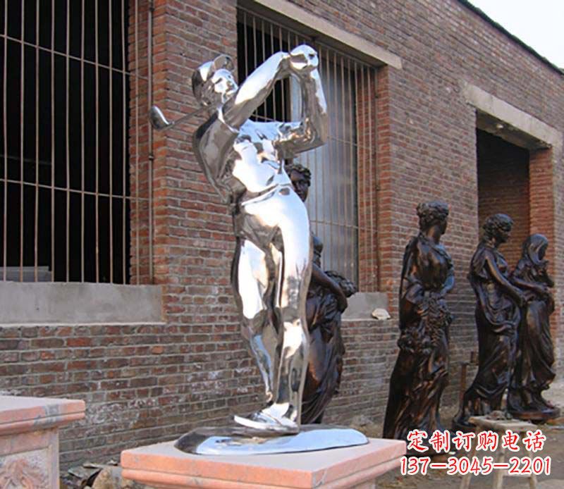 宁波优雅运动——中领雕塑不锈钢高尔夫运动雕塑
