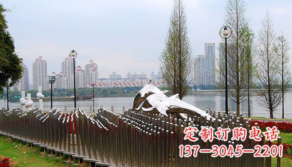 宁波动物主题不锈钢海豚雕塑