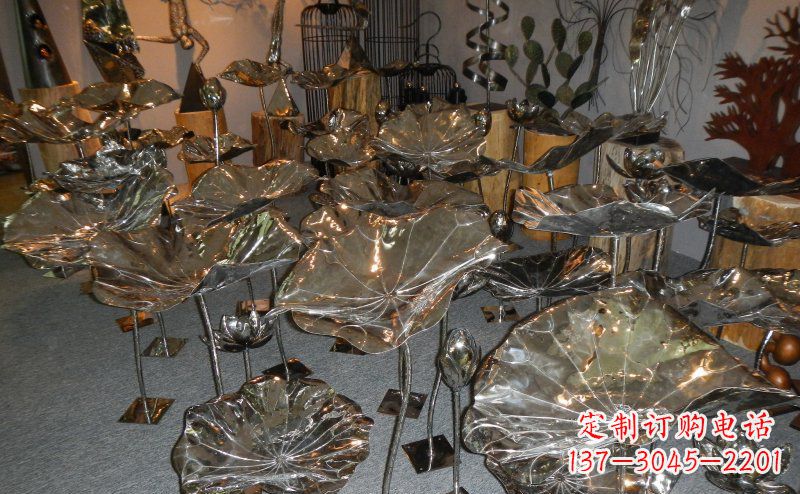 宁波抛光不锈钢荷叶雕塑