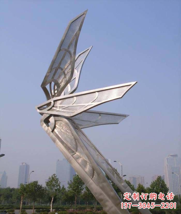 宁波大型不锈钢蝴蝶翅膀雕塑
