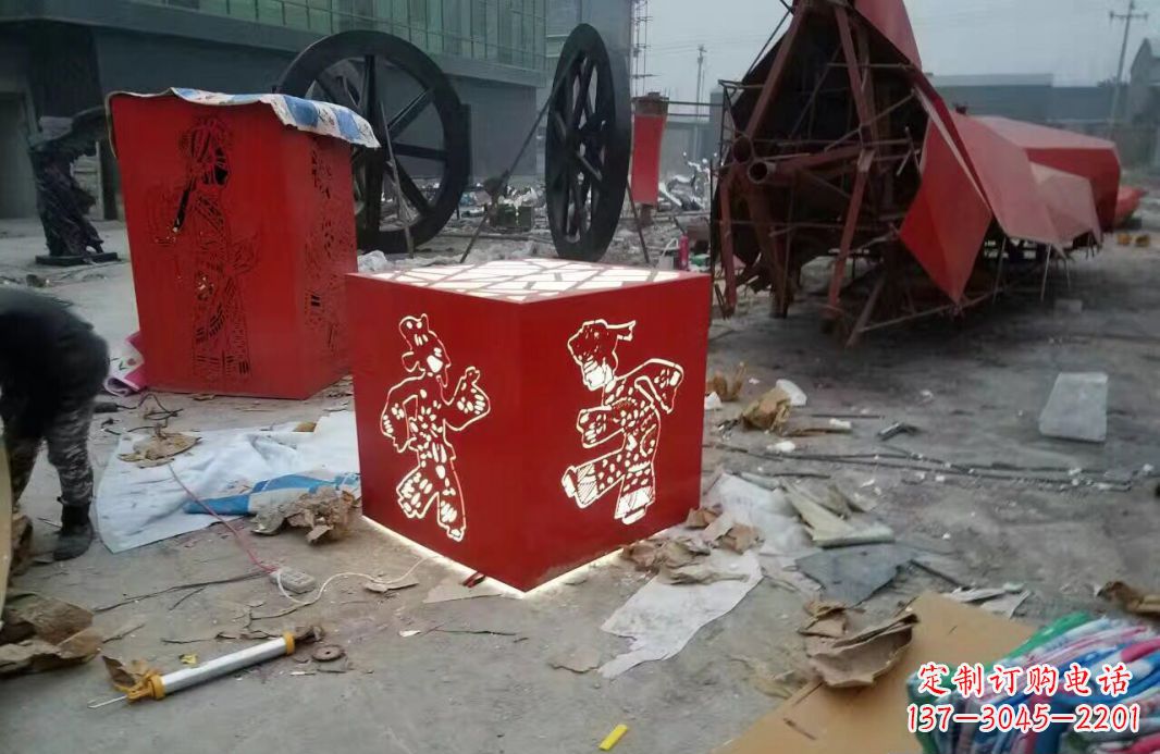 宁波高品质不锈钢皮影戏人物雕塑