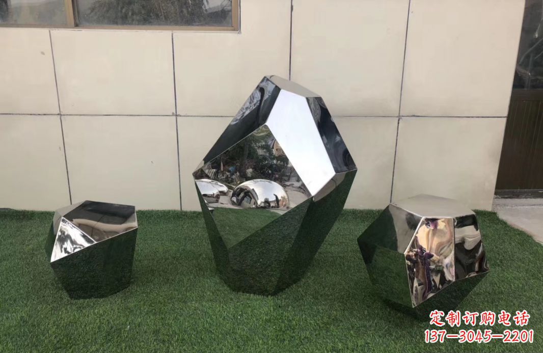 宁波高质感不锈钢鹅卵石雕塑