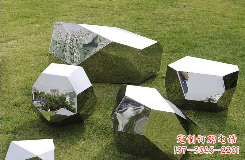 宁波公园不锈钢镜面几何鹅卵石
