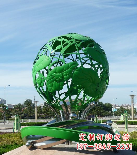 宁波不锈钢镂空荷叶青蛙雕塑