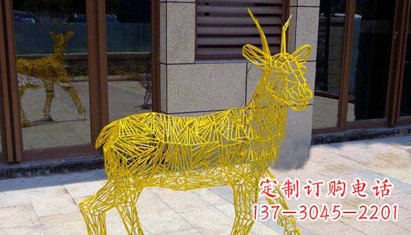 宁波梦幻般的不锈钢小鹿大理石塑像
