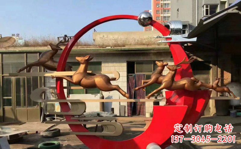 宁波梅花鹿不锈钢雕塑引人瞩目的审美观赏