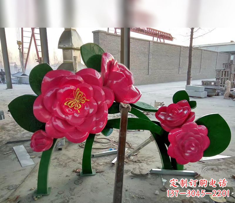宁波中领雕塑花朵般精美的不锈钢牡丹雕塑