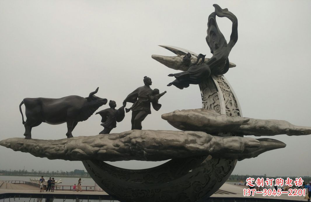 宁波古典传说景观雕塑牛郎织女