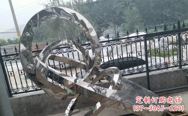 宁波公园拼接圆环景观不锈钢雕塑
