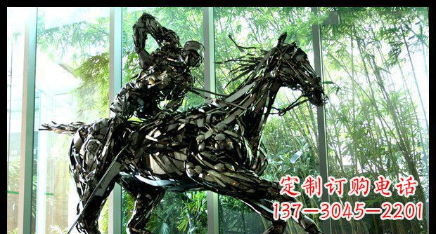 宁波高品质不锈钢骑马雕塑