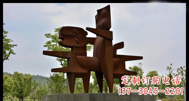宁波不锈钢人骑老虎雕塑