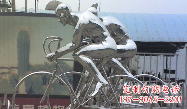 宁波不锈钢骑行自行车雕塑